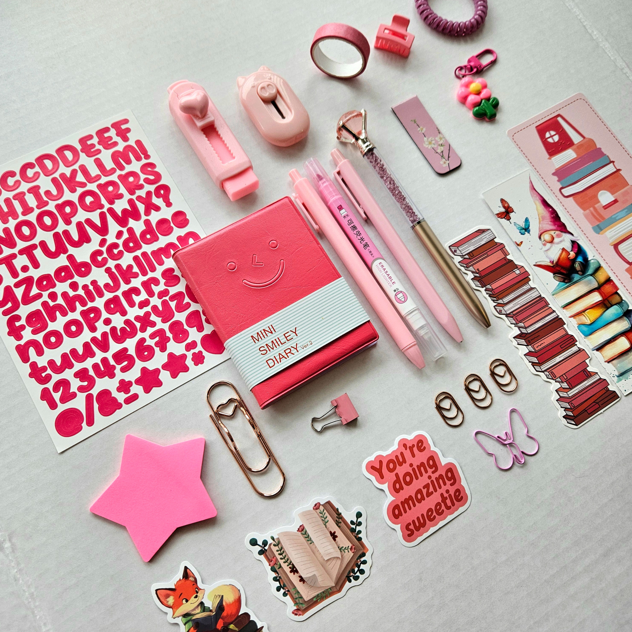 🌷 Sweet Energy - Bright Pink Mini Bookish Bundle