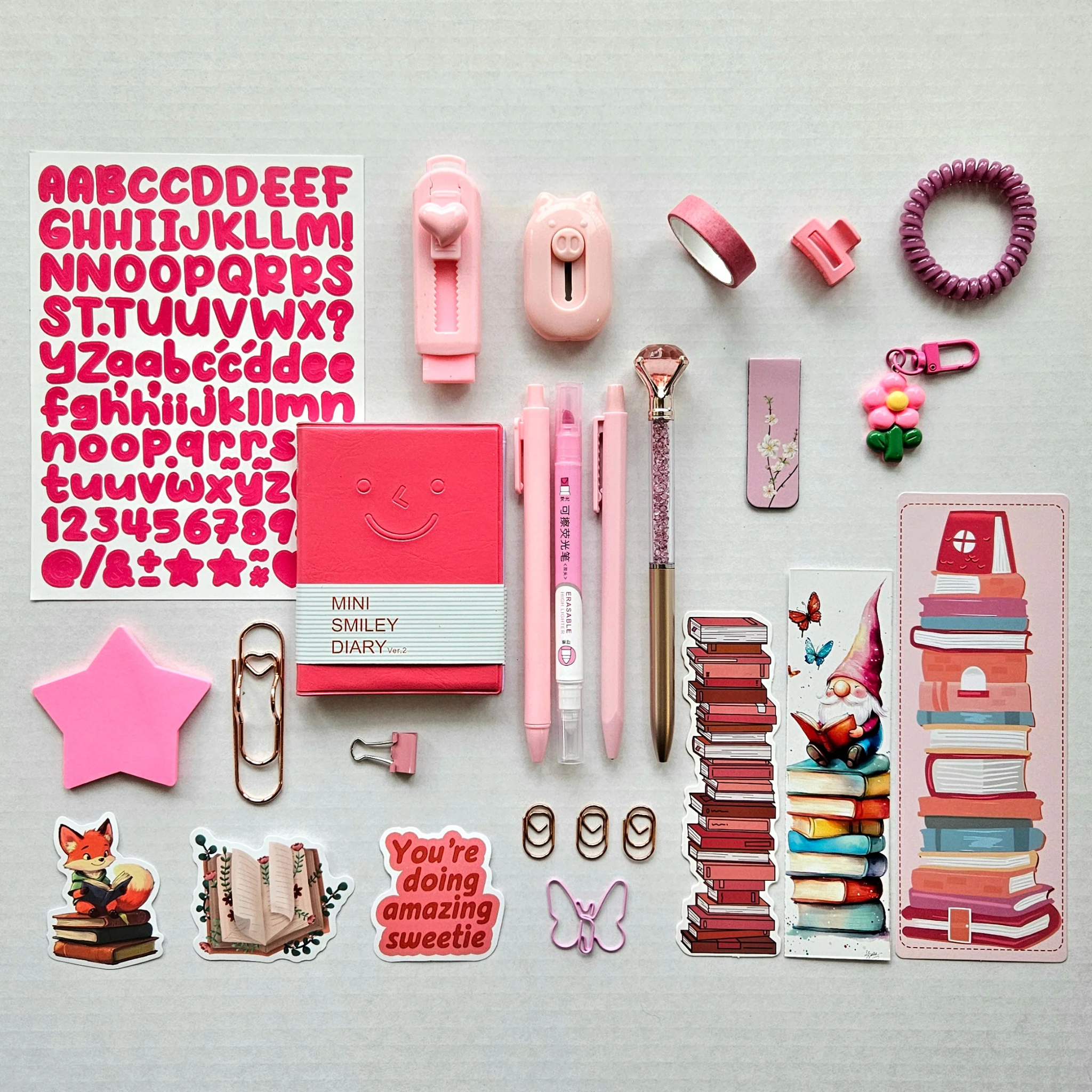 🌷 Sweet Energy - Bright Pink Mini Bookish Bundle