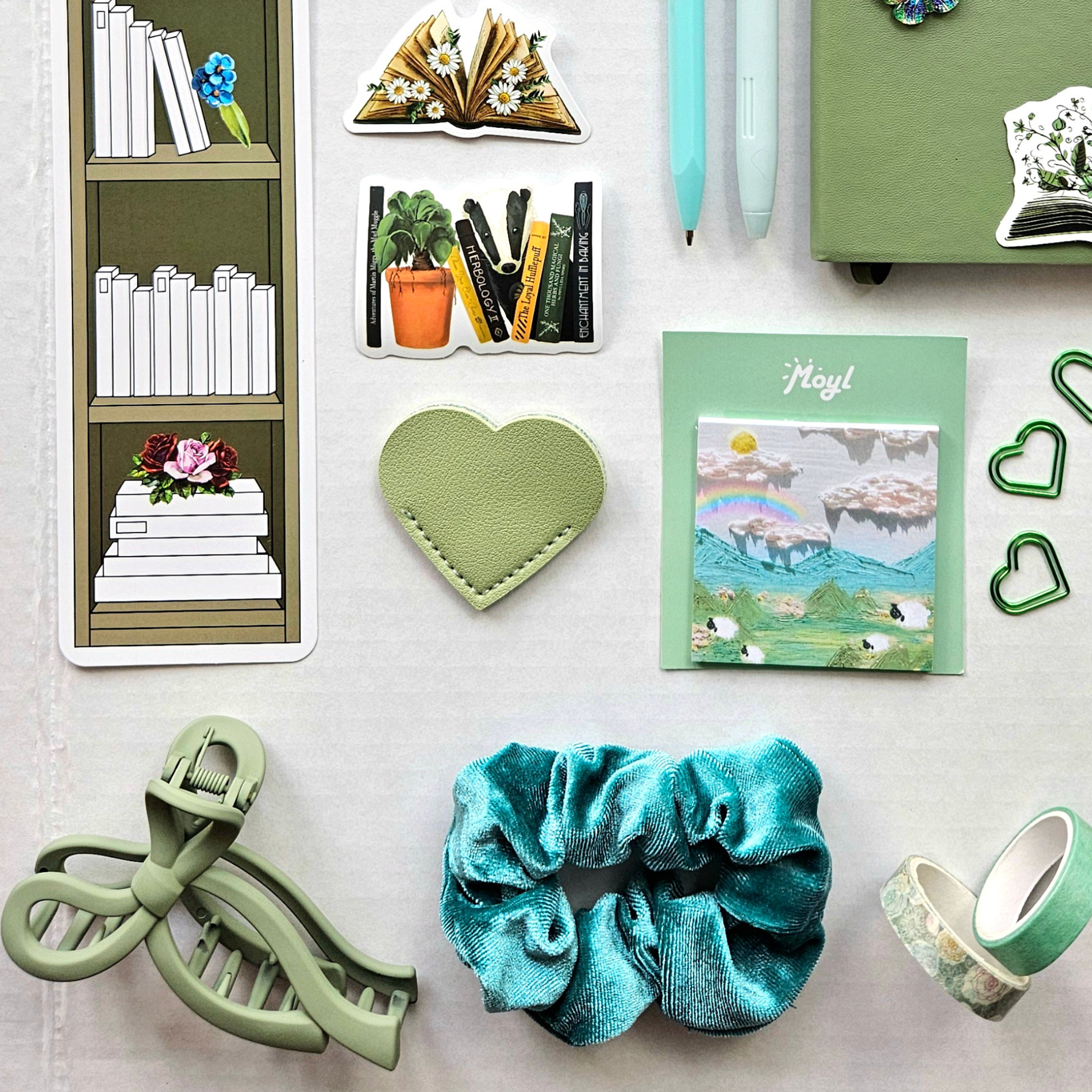 🌿Calm Green Reader – Deluxe Bookish Bundle