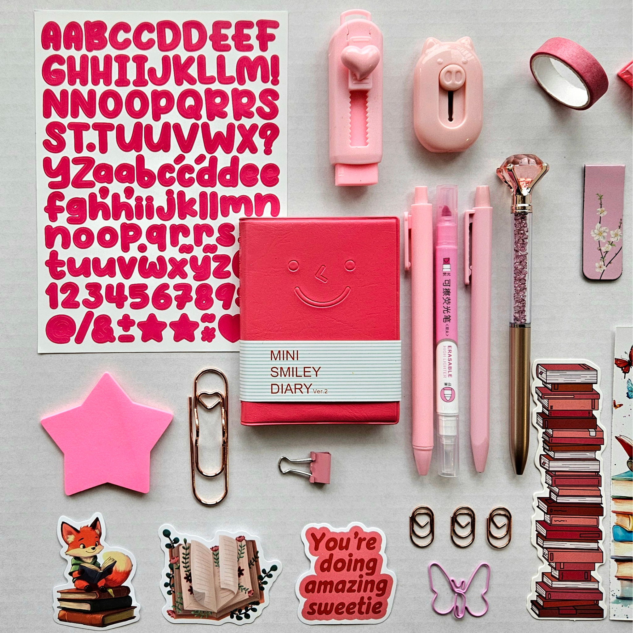 🌷 Sweet Energy - Bright Pink Mini Bookish Bundle
