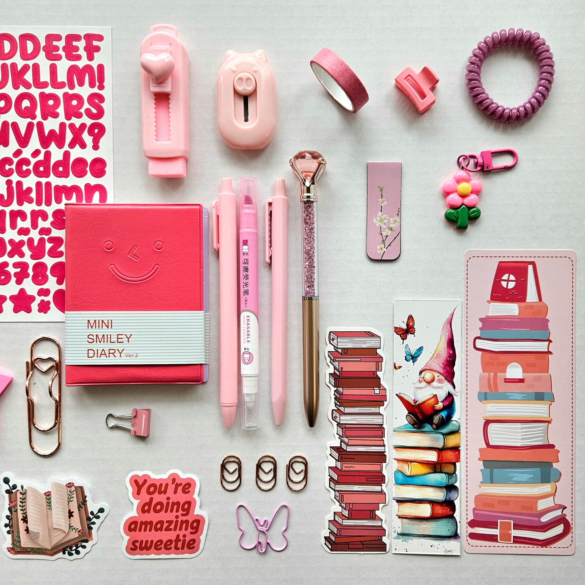 🌷 Sweet Energy - Bright Pink Mini Bookish Bundle